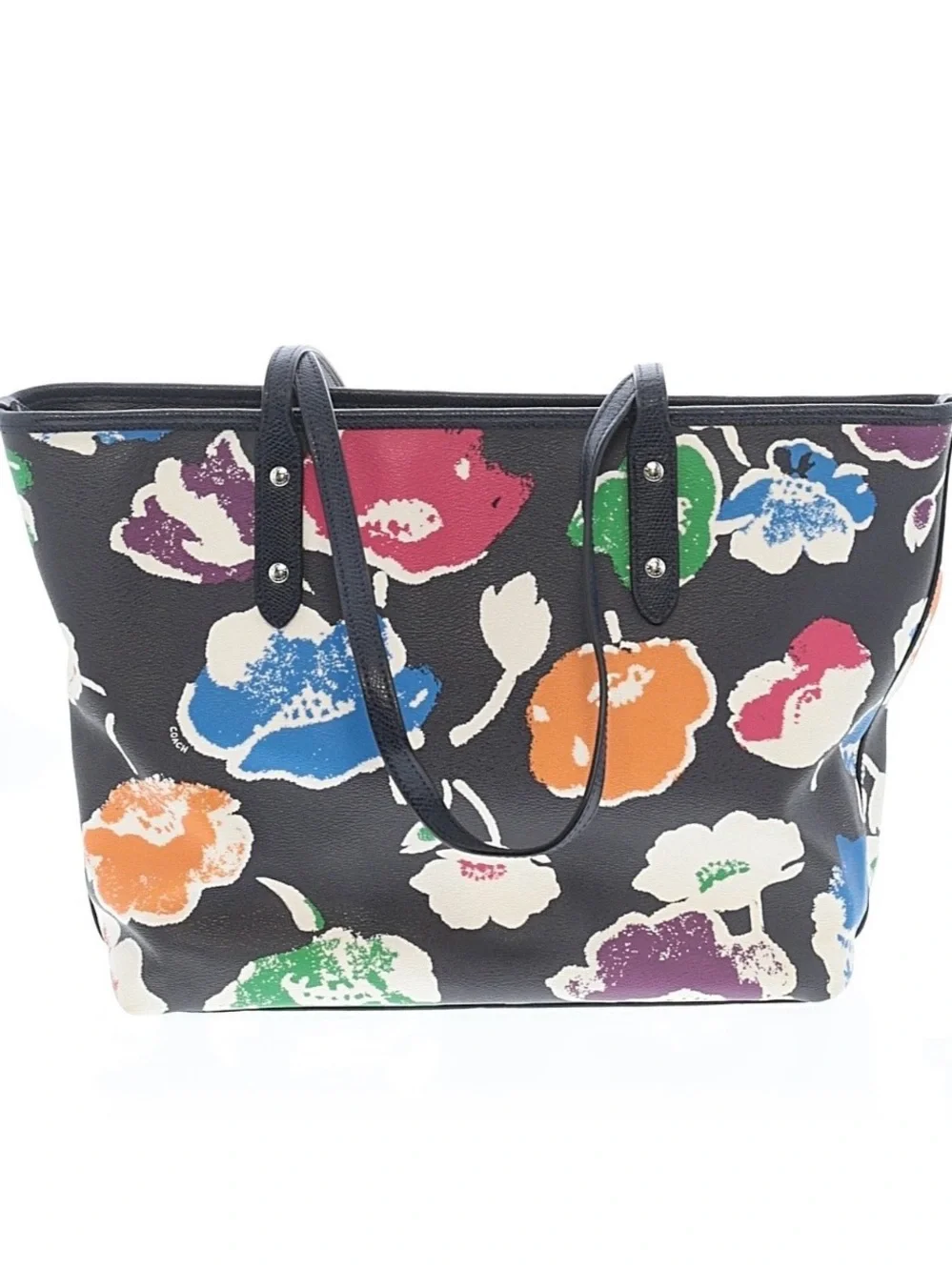 Coach floral print tote shoulder bag purse